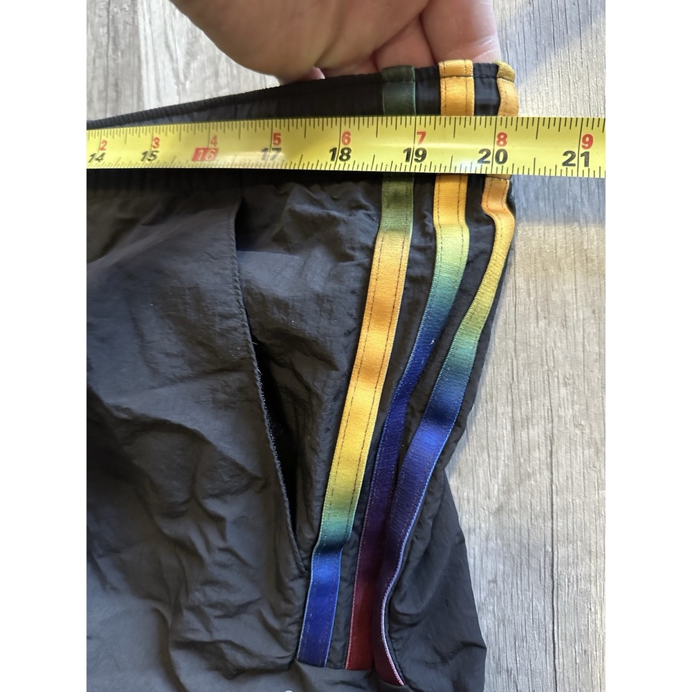 Adidas Shorts Womens Large Pacer 3-Stripes Black Multicolor‎ lined Pride Rainbow - Picture 12 of 15